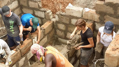 The construction of the toilet block The students from Ackworth really got stuck in building the toilet block for the orphanage in Ghana