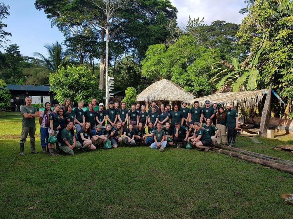 Capel Manor College Group The group from Capel Manor College posing for a photo in the rainforest in Peru