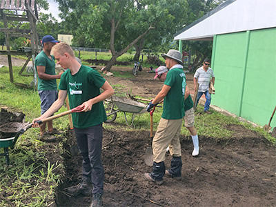 Construction of the new toilet block begins Volunteers and staff begin digging out the foundations for the new toilet block
